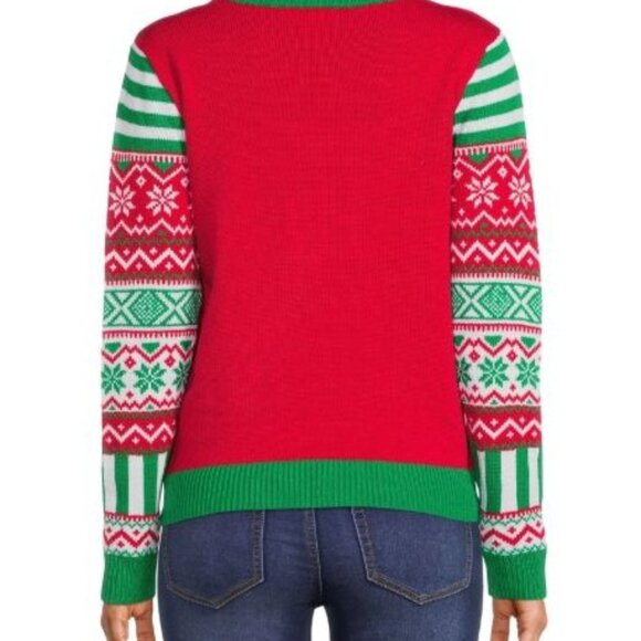 NWT No Boundaries Juniors S Christmas Ugly Sweater Holiday Cute Reindeer Sequin - Picture 4 of 4